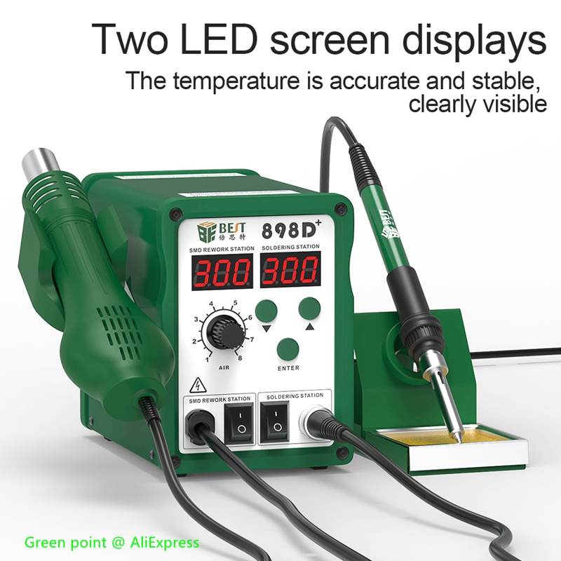 BST-898D+ LED Display 2 in 1 I - Smd Rework Station Hot Air Soldering 2 In 1 recension och pris
