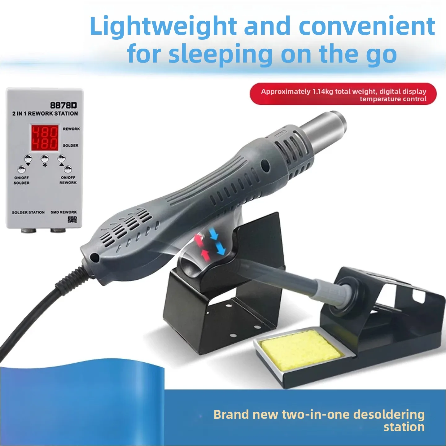 8878D 2-in-1 Rework Station –  - Smd Rework Station Hot Air Soldering 2 In 1 recension och pris