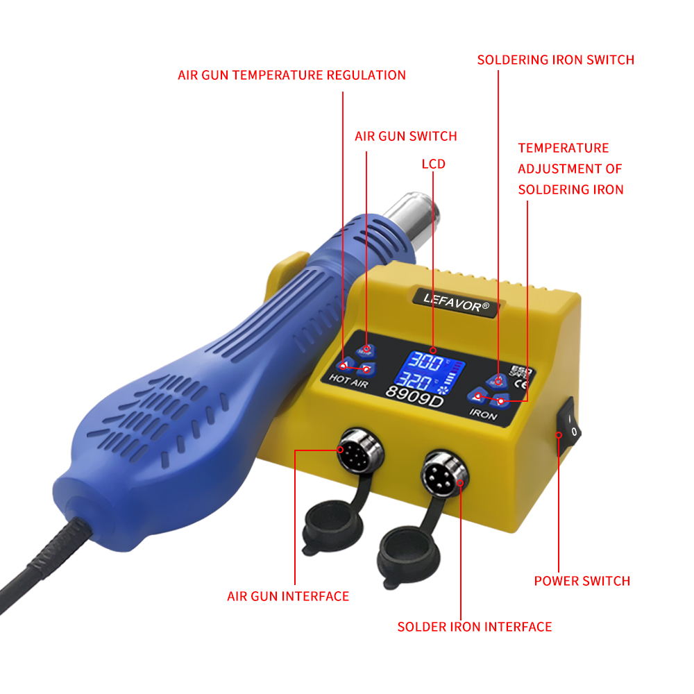 2 In 1 Digital Soldering Stati - Smd Rework Station Hot Air Soldering 2 In 1 recension och pris